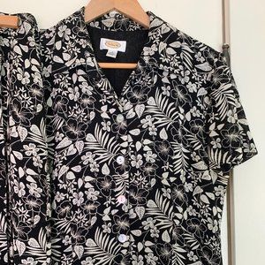 Talbot's Women's Size 6 Blouse with Matching Skirt, Botanic Print